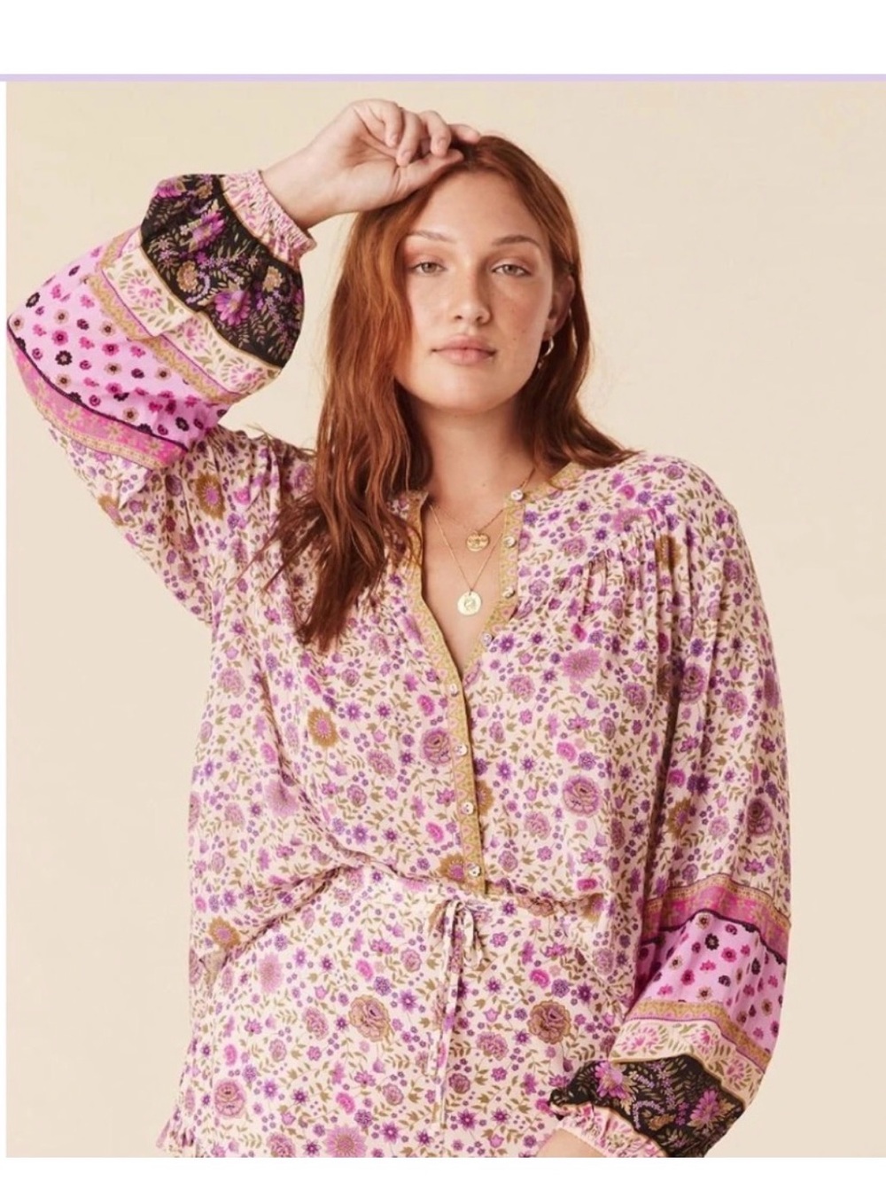 Spell Lady Untamed Blouse Pink Lavender Floral size XS